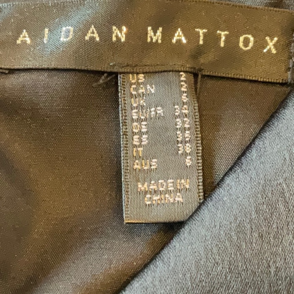 NWT-Aidan Mattox Puff Sleeve Satin Gown - Picture 8 of 10